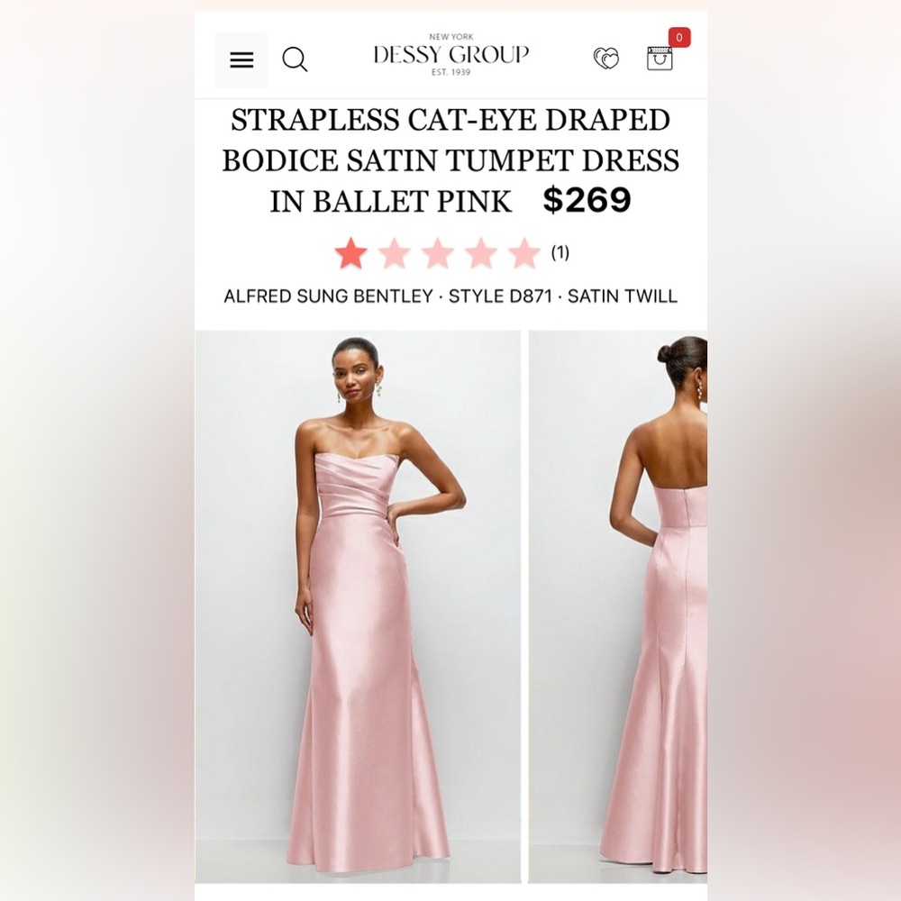 Alfred sung bridesmaid dress - ballet pink